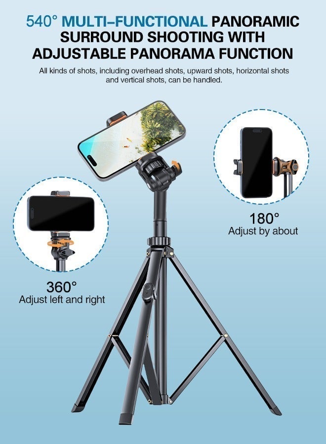 0TO1 TECH Selfie Stick Tripod, Wireless Remote Control, Integrated Foldable Mobile Phone Tripod, 360° Rotatable Mobile Phone Stand, Suitable for All Mobile Phones (180CM) - Image 3